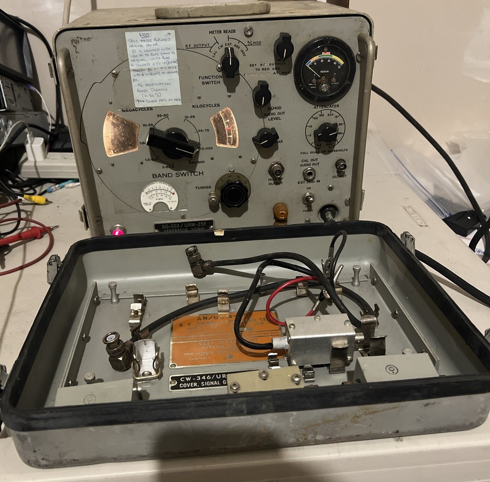 AN/URM-25F SIGNAL GENERATOR US ARMY POWERS ON SG-103/URM/25F untested