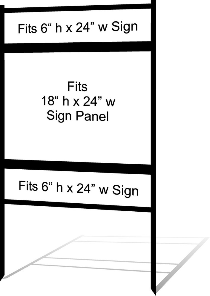 Real Estate Yard Sign Metal Frame, 18 x 24 Slide-In (2) Rider, Black (Pack of 1)