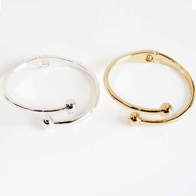 New Gold Plated Ball Open Bangle Gift Fashion Women Party Jewelry 2Colors Chosen