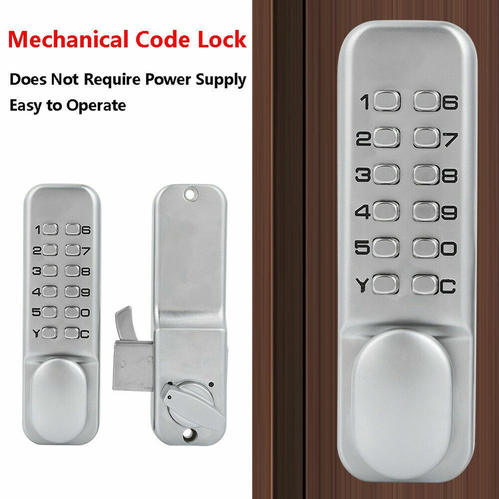 Keyless Mechanical Cabinet Lock for Sliding Doors - Secure Home Digits Password Entry-image
