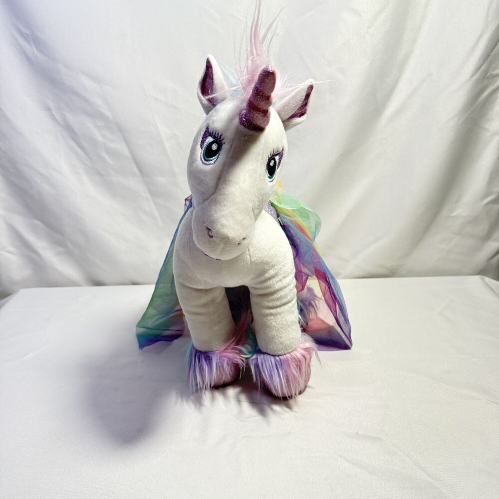 Retired Build A Bear Large 17” White Unicorn My Little Pony Plush Doll + Clothes