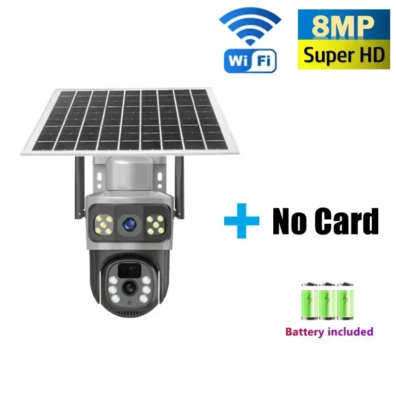 Dual Lens HD 4K WiFi IP Camera Wireless Outdoor CCTV PTZ Home Security IR Cam US