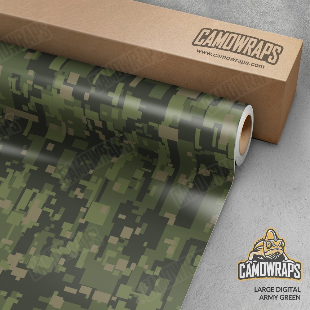 Large Digital Army Green Camo Vinyl Wrap | Durable Cast Decal Film