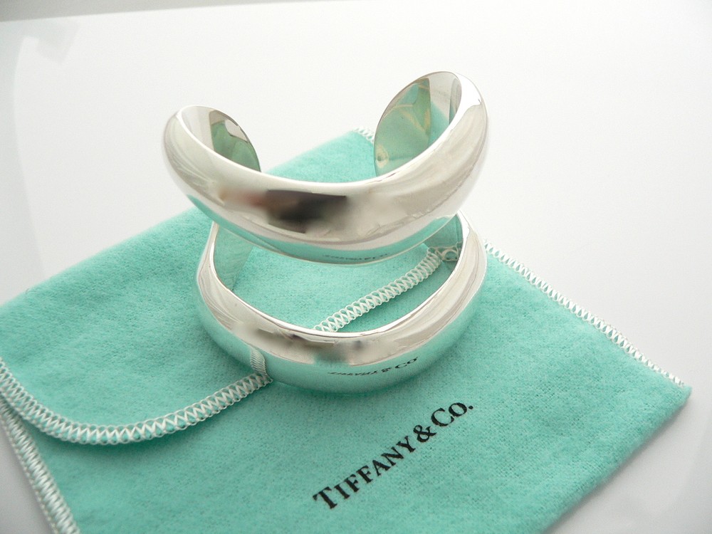Tiffany & Co Peretti Bracelet Bangle Double Open Cuff Silver Jewelry Gift Love