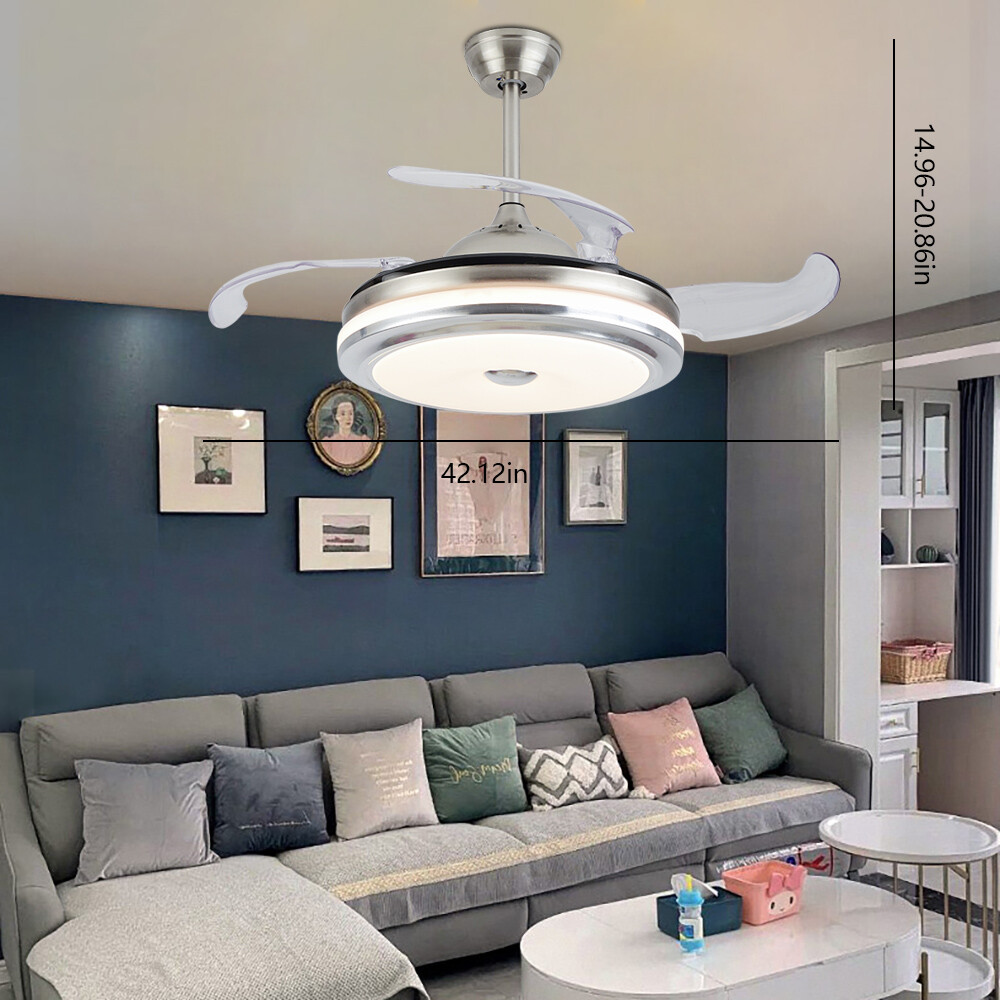 42-Inch Modern LED Ceiling Fan with Remote and Hidden Blades for Stylish Cooling  