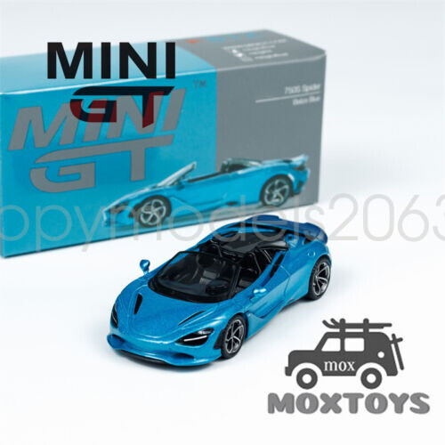 1:64 MINI GT 750S Spider Belize Blue LHD Model Car Collections Gift