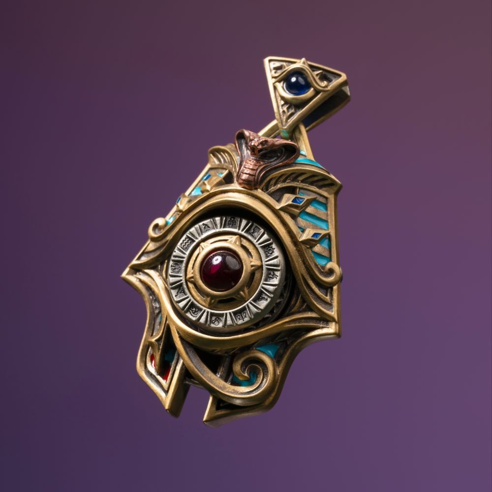 Eye of Horus Spinner Pendant, Egyptian Jewelry Gifts for Men, Protection Amulet
