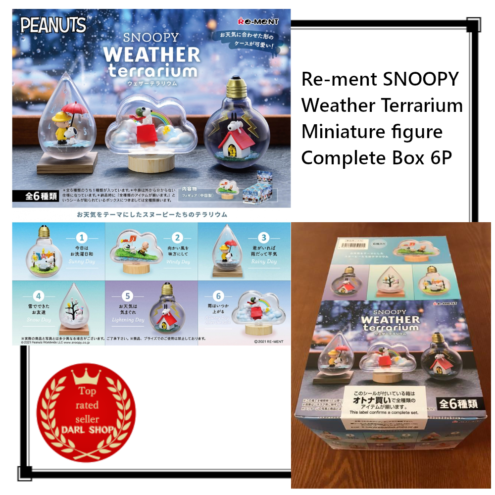 Re-ment SNOOPY Weather Terrarium Miniature Figure Set 6P Japan Import New CBP