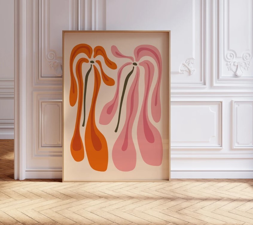 Matisse Two Flowers Print, Boho Modern Art , Exhibition Mid Century Wall Art