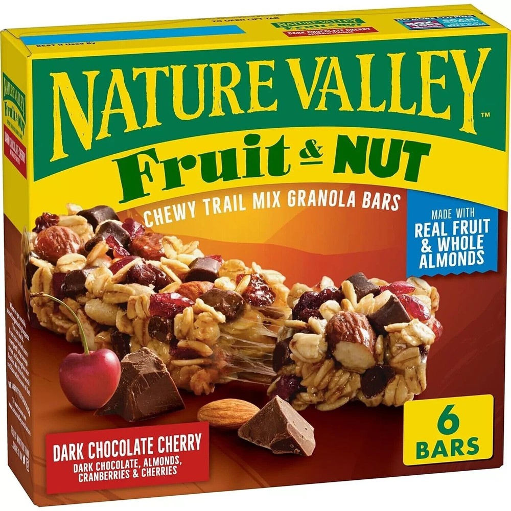 Nature Valley Fruit and Nut Granola Bars, Dark Chocolate Cherry, 6 Ct