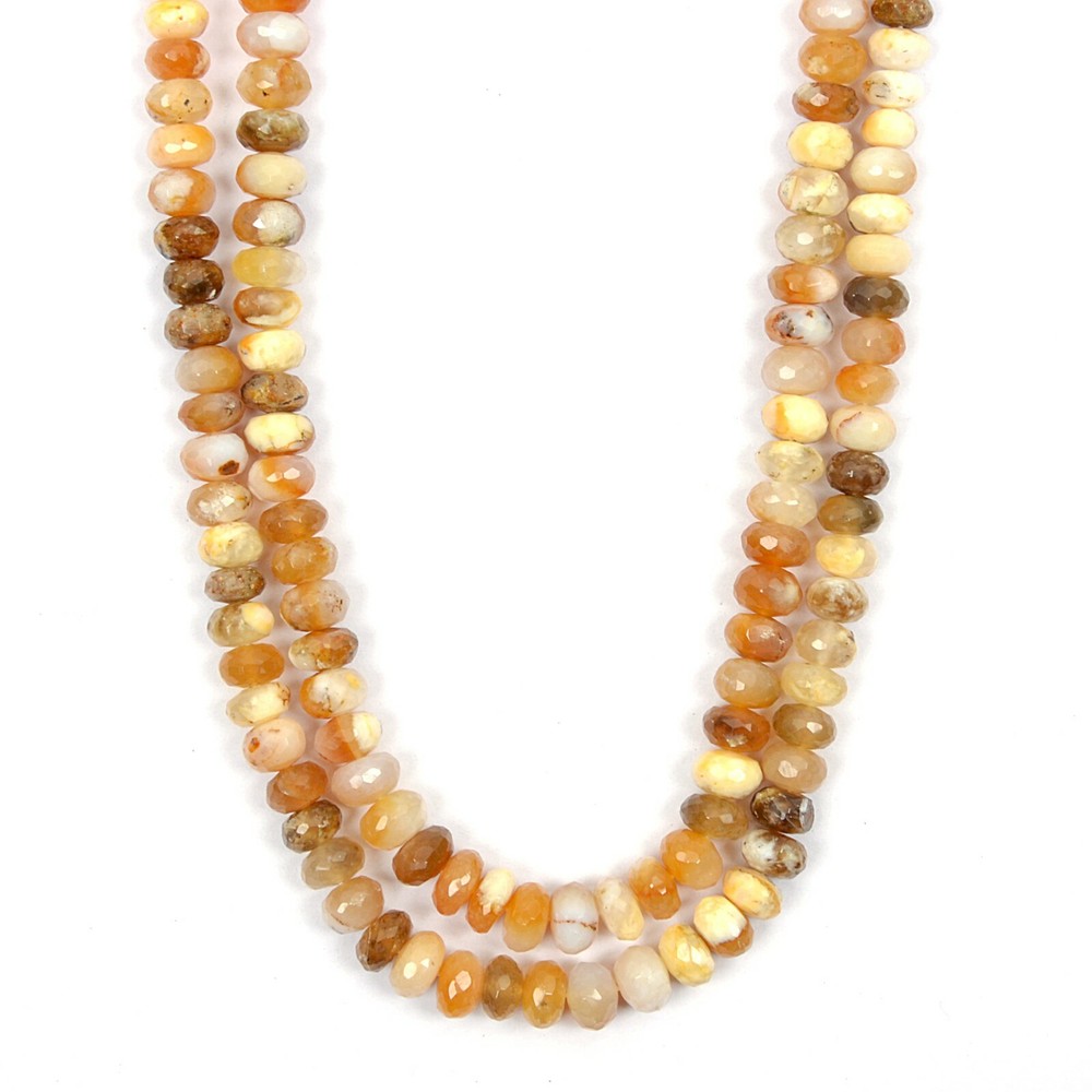 Natural Dendrite Opal Beads 13 Inch Strand 9 MM Beads Faceted Rondelle Shape