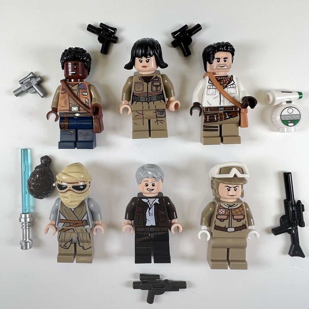 LEGO Star Wars Han Solo Minifigure + Sequel Trilogy Lot (7) w/ Weapons