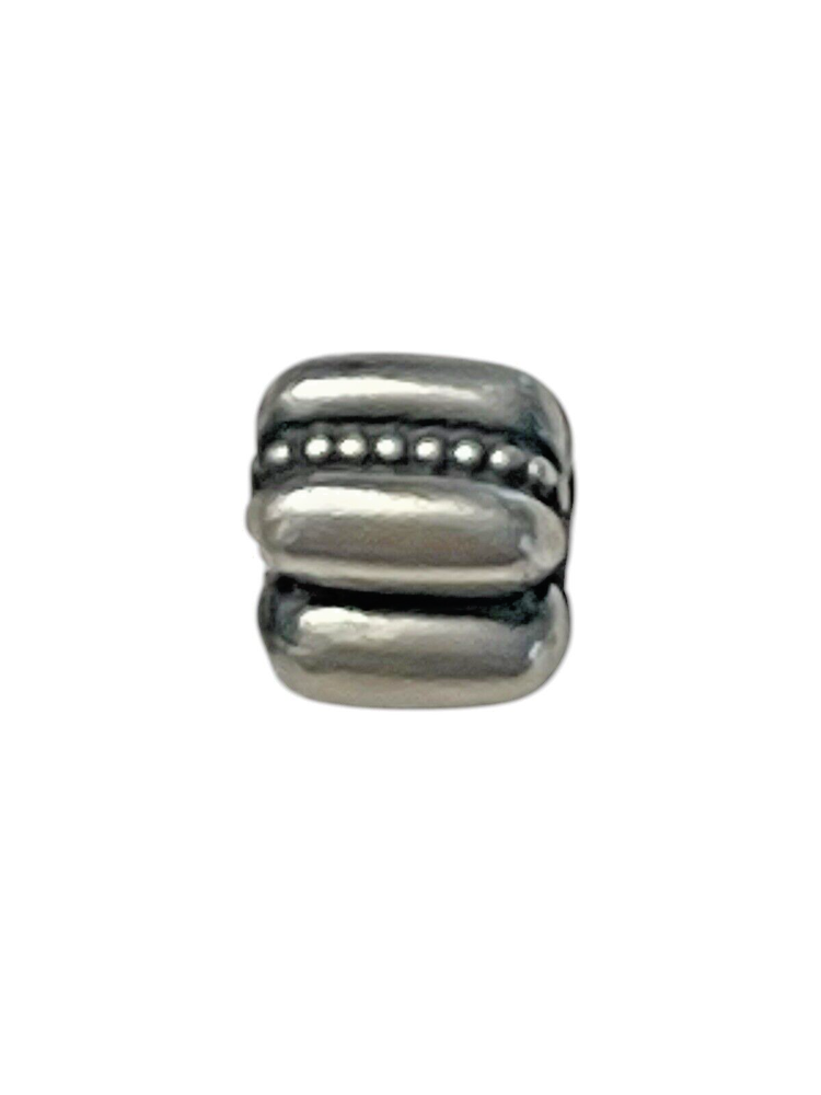 Pandora 925 Sterling Silver Ale Charm Clip with Dots Waves Ridges Design