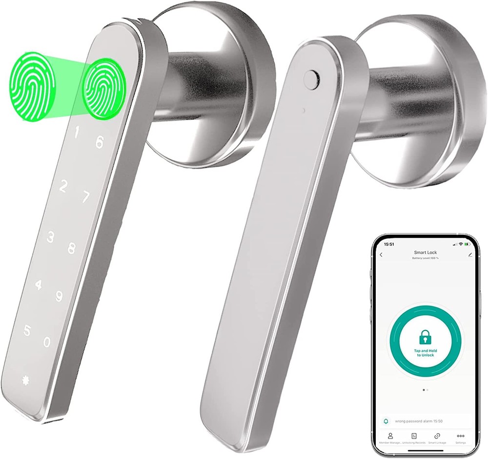 Biometric Smart Door Lock with APP Control Keyless Fingerprint and Handle-image
