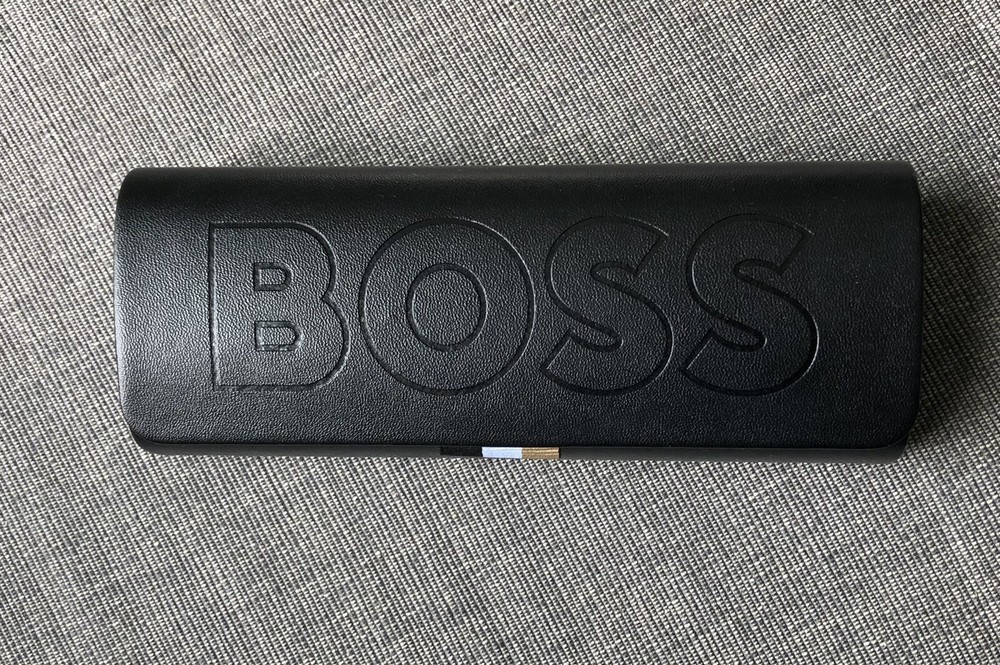Hugo Boss Sunglasses Eyeglasses Glasses Hard Case Black w/ Lens Cloth New