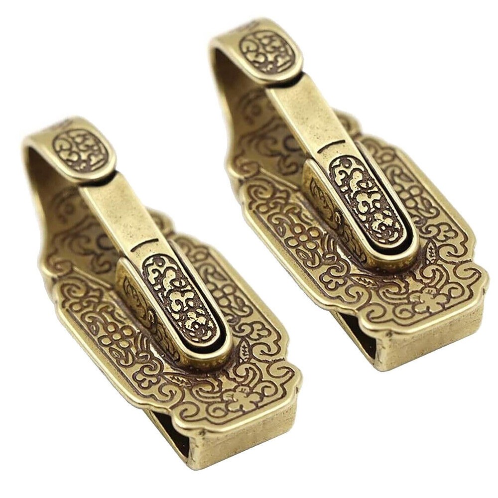 2 PCS Retro Brass Waist Belt Clip Elegant Keychain Buckle Decoration Accessories