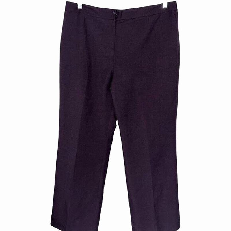 Evan Picone Pants Womens Size 14 Dress Pants Plum Lined Flat Front Straight Leg