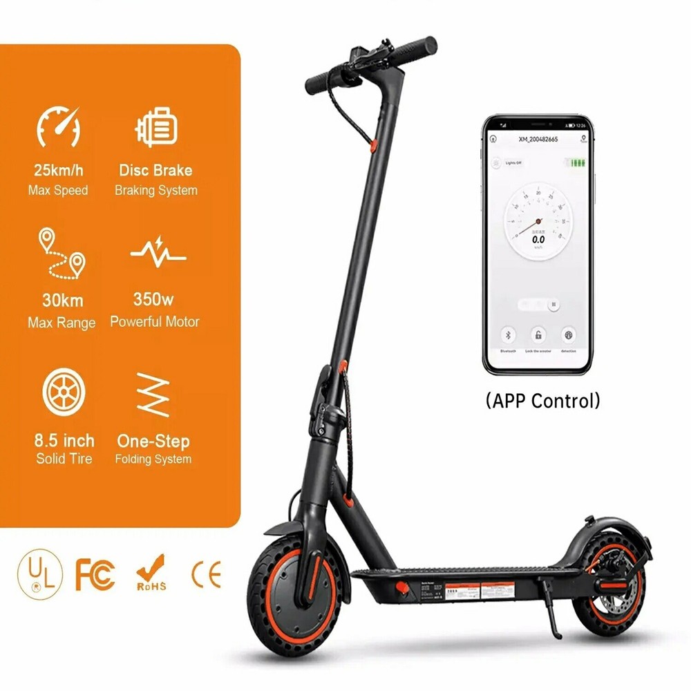 350W 10.4AH Electric Scooter Foldable 30KM Range Adults E-scooter 8.5inch Tires