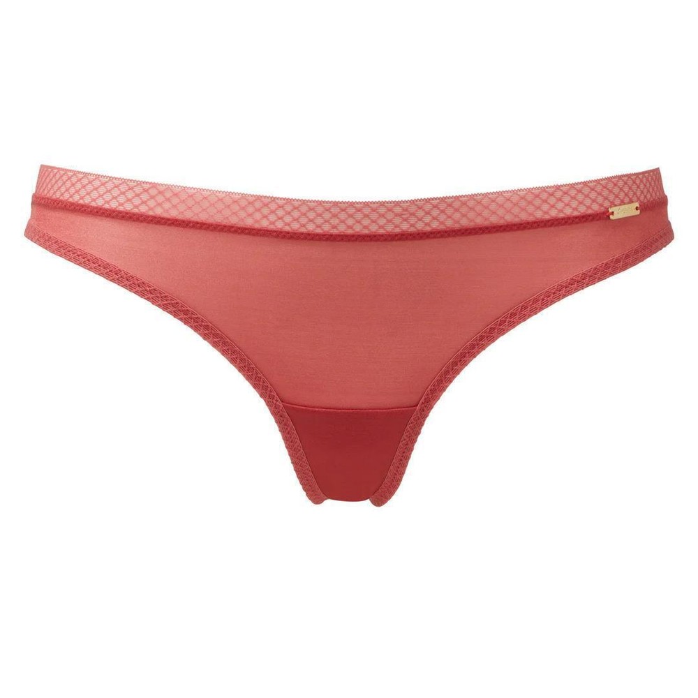 Gossard Glossies Raspberry Sorbet Sheer See Through Thong Panty XS