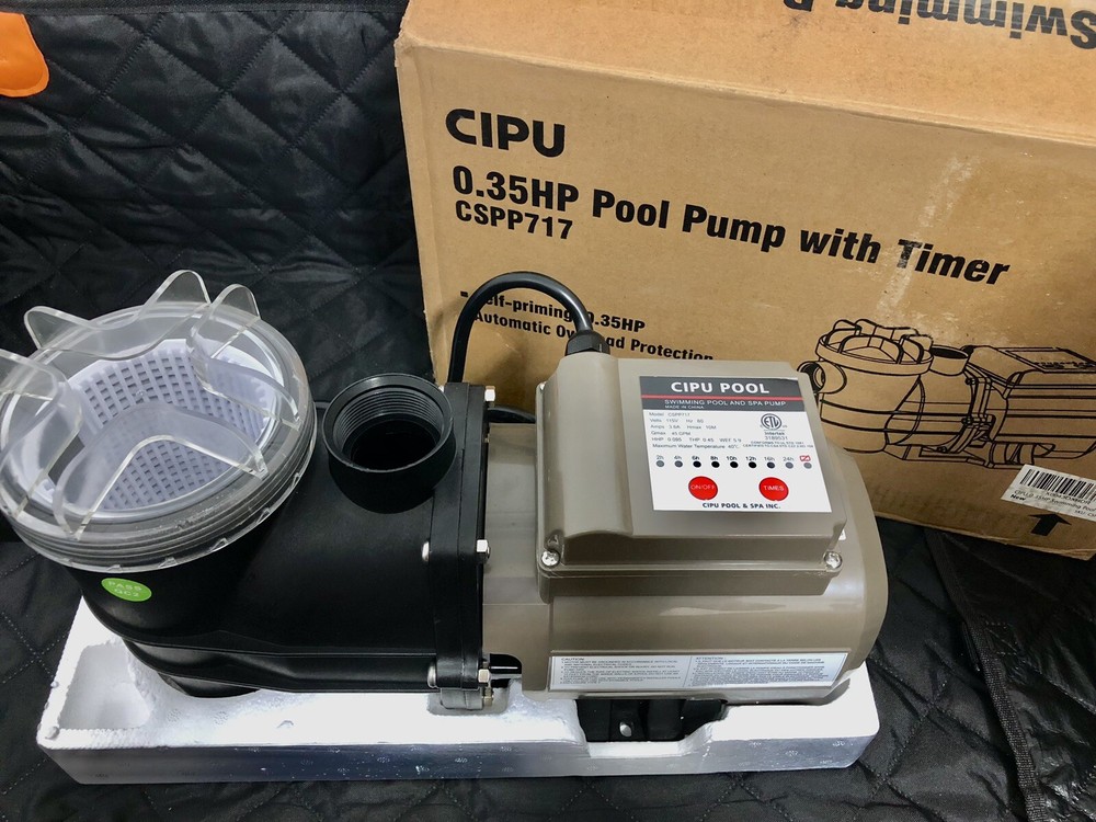 Pool Pump with Timer and Basket Filter, 2700GPH, 115V, 0.35HP