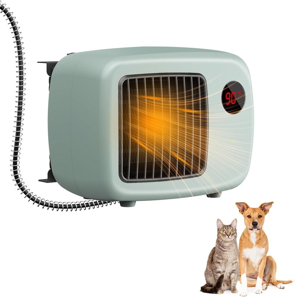 Wall-Mounted Dog Heat... 600W Dog House Heater Anti-Bite Cord Heated Dog House