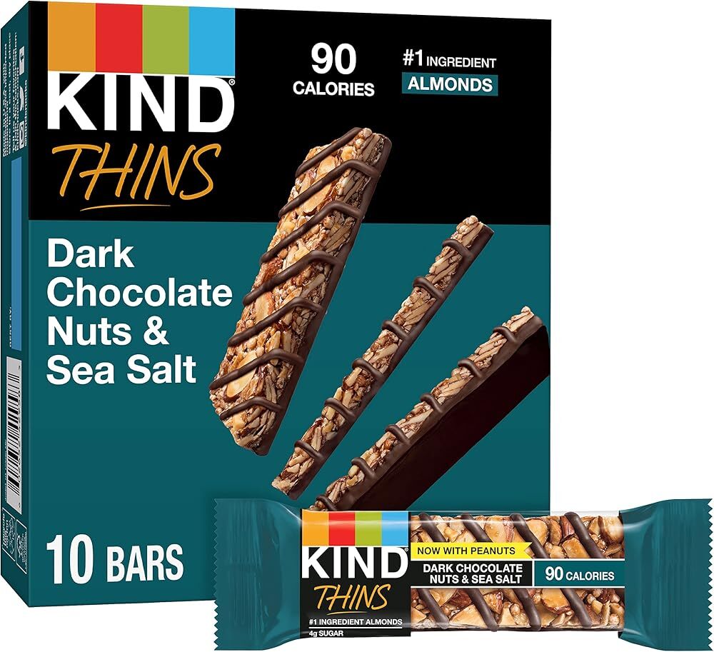 KIND THINS Dark Chocolate Nuts & Sea Salt Bars (Now with Peanuts), Gluten Fre...