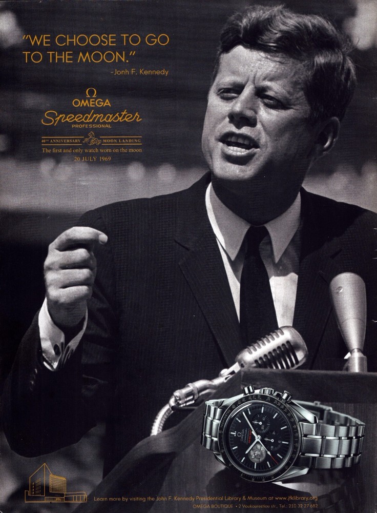 OMEGA Speedmaster We Choose To Go To The Moon Original 2009 Print Ad!!