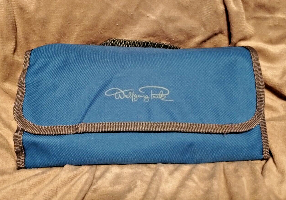 Wolfgang Puck 12pc Garnishing Set Stainless Tools with Navy Blue Carrying Case