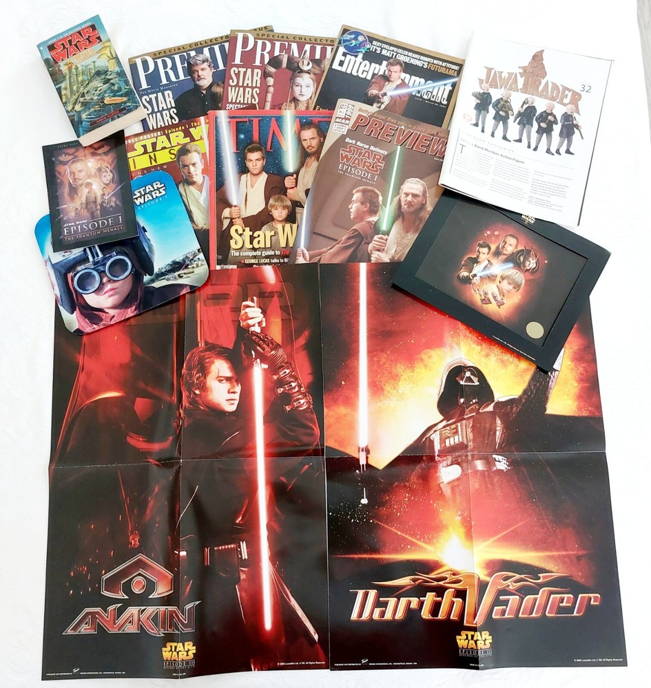 Lot of Vintage Star Wars Items Magazines Book Posters Mouse Pad