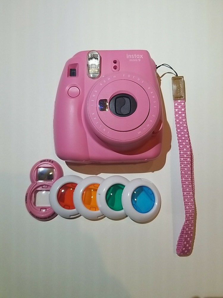 Pink Fujifilm Instax Mini 9 Instant Camera with Selfie Mode