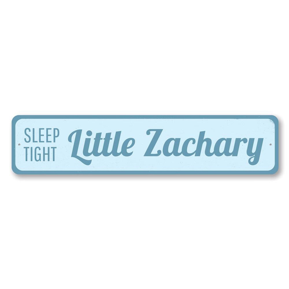 Sleep Tight Little Baby Sign, Custom Newborn Name Aluminum Metal Decor Sign