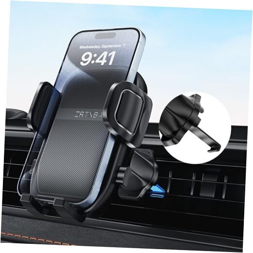 Phone Holders for Your Car with Metal Hook Clip, Air Vent Cell Phone Car Black