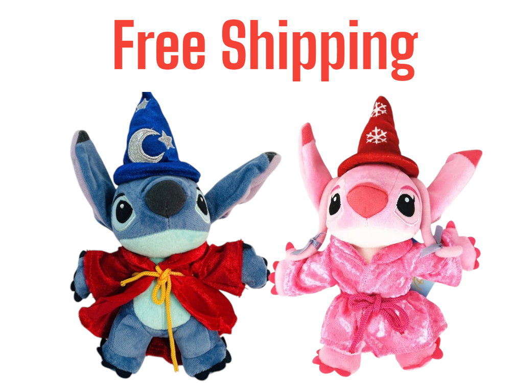 Disney Lilo & Stitch Stitch and Angel Wizard Magician Fantasia Plush Toy 2pcs