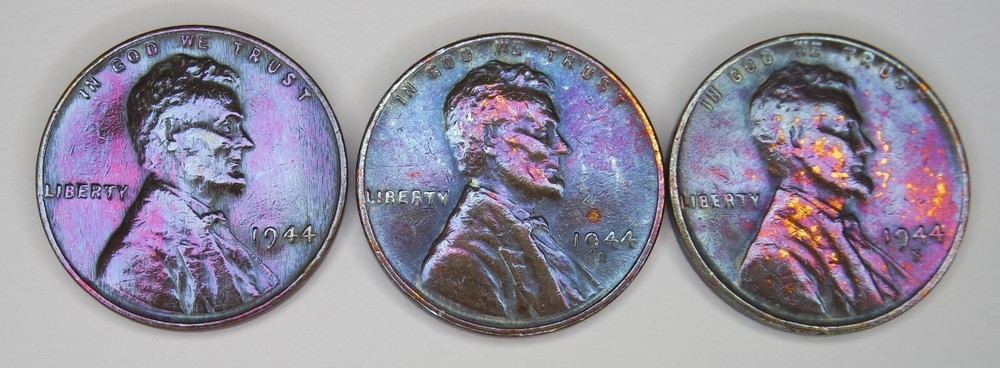 Juego de centavos de trigo Lincoln 1944 P D S **MONEDAS DE COLECCIÓN**