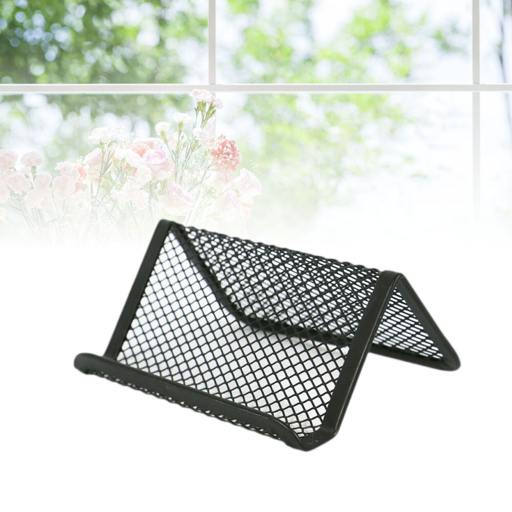 2 Pcs Business Holder Display Stand Countertop Laptop Mesh Card Office