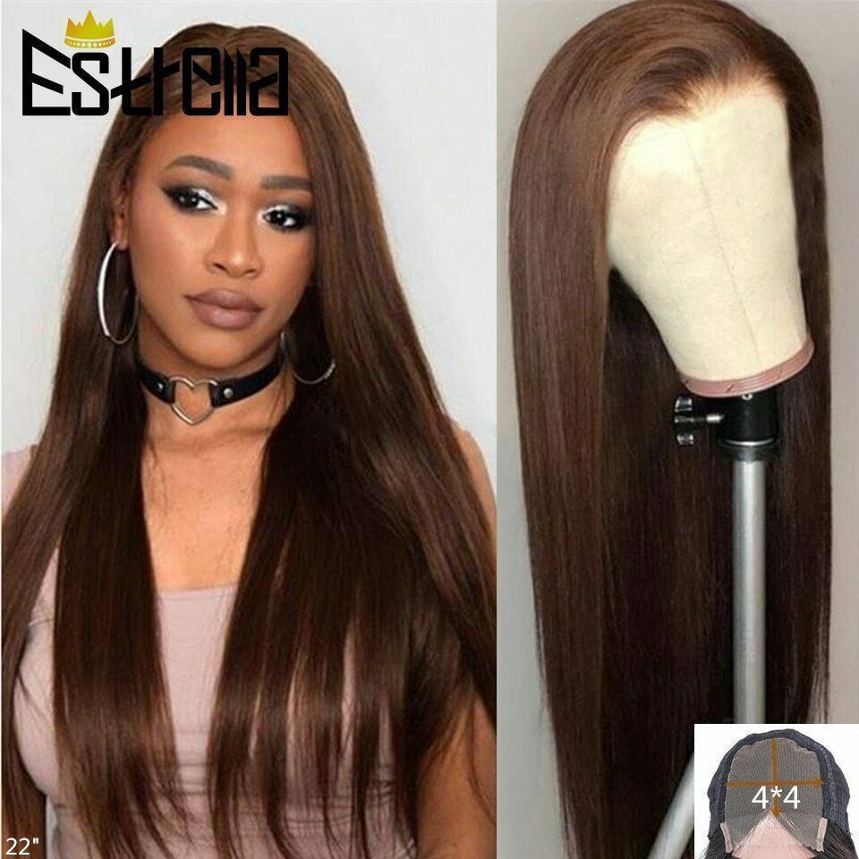 Peruvian 4x4 Lace Wig with Pre Plucked Closure 100% Remy Human Hair