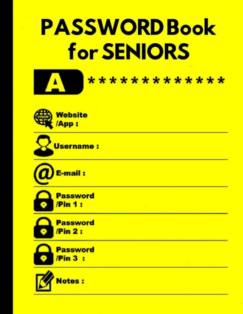 Large Print Password Organizer with Alphabet Tabs for Seniors-image