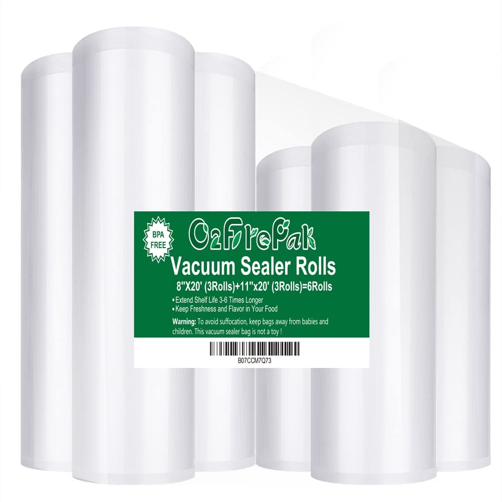 6-Pack Vacuum Sealer Bags - 3 Rolls 8x20