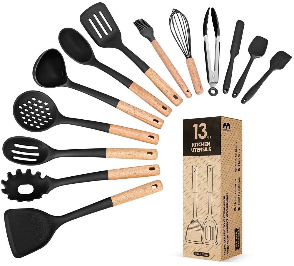 Kitchen Utensils Set, 13PCS Silicone Cooking Utensils, Heat Resistant Kitchen...