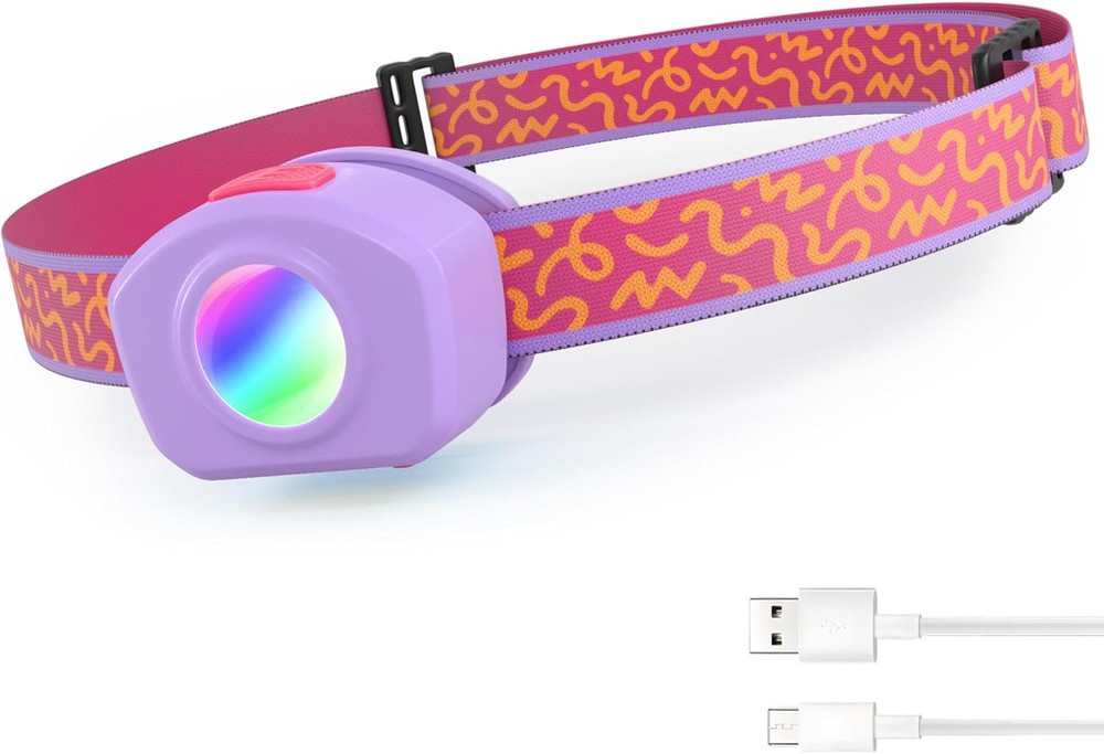 EverBrite LED Headlamp Rechargeable Kids with RGB Mode and Sweety
