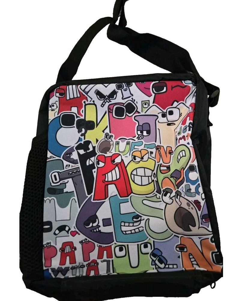 Cross Border Cartoon Letters Lunch Bag With Shoulder Strap-image