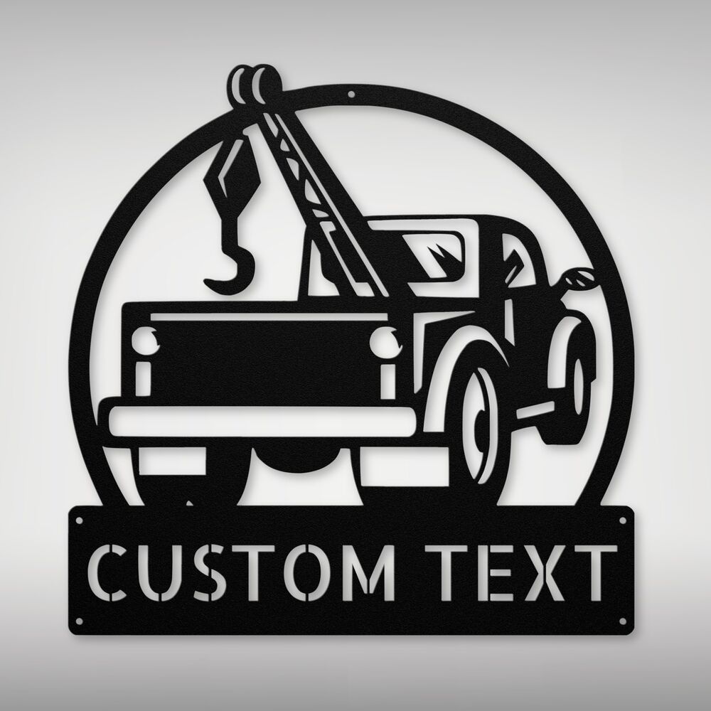 Custom Tow Truck Metal Sign Durable Wall Decor for Tow Truck Lovers