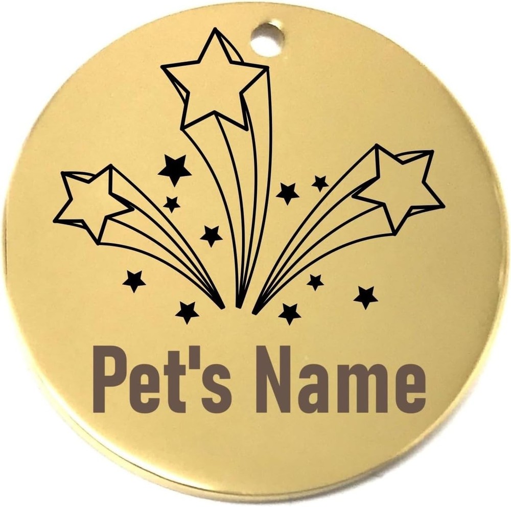 Custom Engraved Shooting Star Pet ID Tag for Dogs and Cats-image
