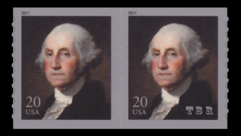 4512 George Washington 20c Attached Coil Pair Gilbert Stuart 2011 MNH - Buy Now-image