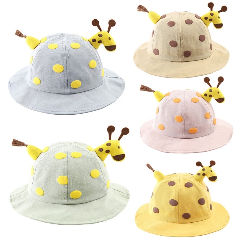 Toddler Giraffe Cartoon Sunscreen Foldable Fisherman Beach Bucket Hat
