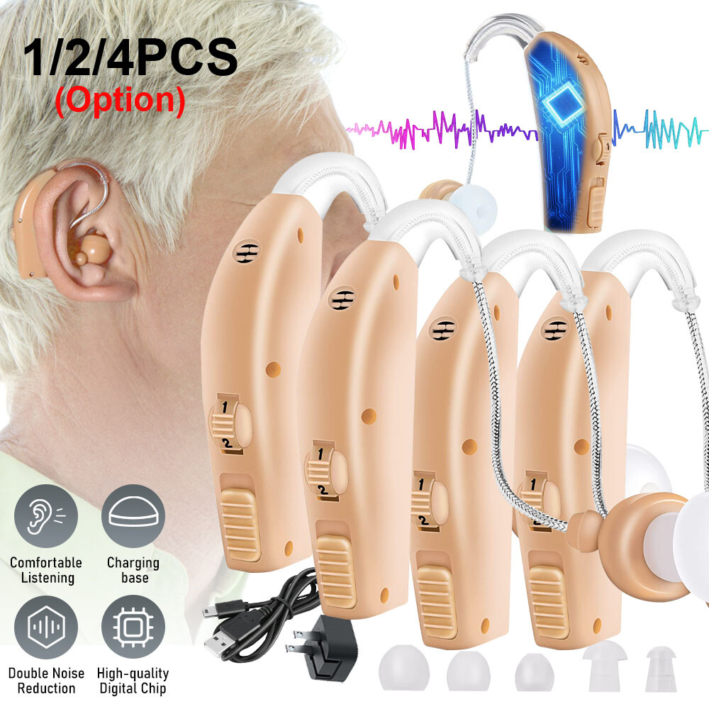 Rechargeable Hearing Aids for Seniors with Sound Amplification  