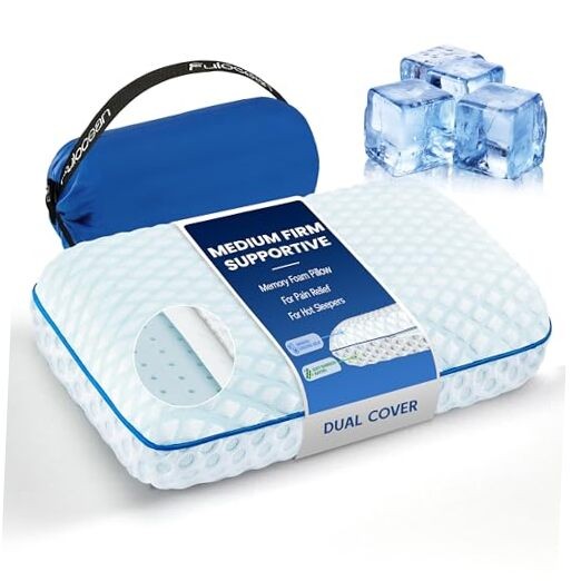 Cooling Gel Memory Foam Pillow for Side Sleepers - Standard Size - White