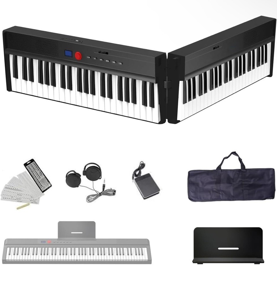 Longeye 88-Key Foldable Digital Piano FOLD PRO II Rechargeable with Included Earphones and Protective Case for Portability