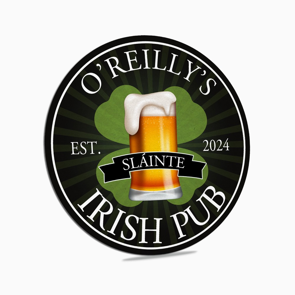 Custom Irish Pub Sign - Personalized St Patrick's Day Bar Decor-image