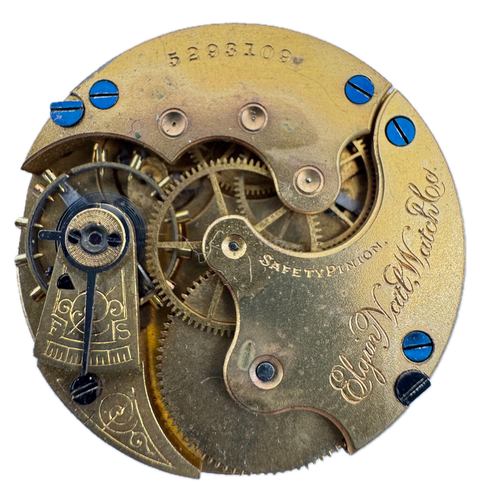 Antique 6s 1894 Elgin 7 Jewel Mechanical Hunter Pocket Watch Movement 117 USA